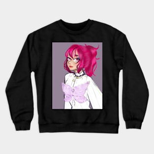 Pink haired anime butterfly girl Crewneck Sweatshirt